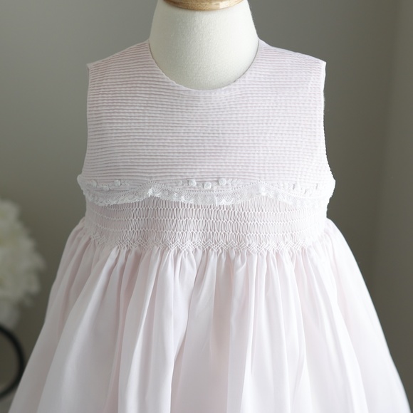 New Girl's Pink Dress Smocked Embroidered Pin Tuck size 2T Feltman Brothers NWT - Picture 2 of 6